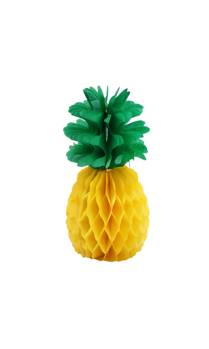 Hawaiian Aloha Honeycomb Pineapple Hanging Decoration - 30x7cm