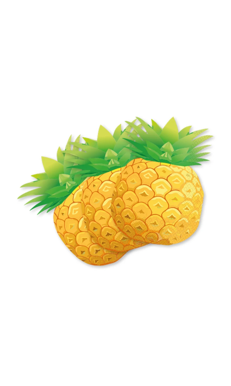 Hawaiian Aloha 3-Ply Napkins 33x40cm Pineapple Shape - 20pcs