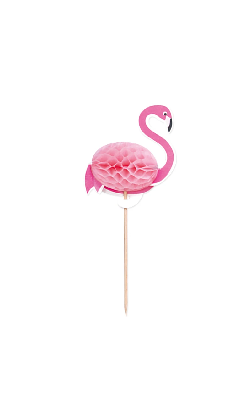 Hawaiian Aloha Flamingo Party Picks 10x6cm -10pcs