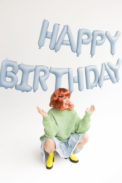 Foil Balloon Happy Birthday 340x35cm Blue - Image 2