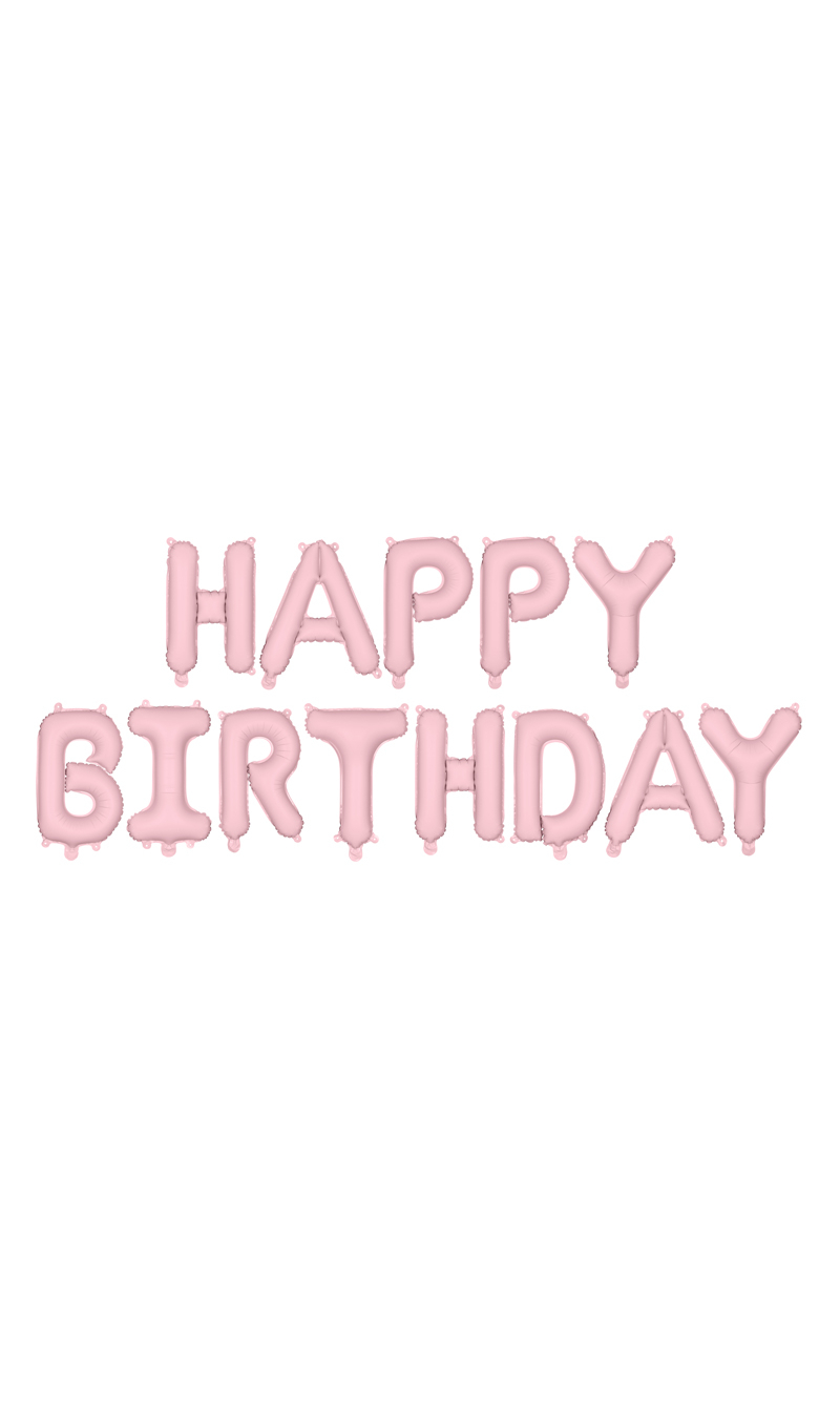Foil Balloon Happy Birthday 340x35cm Pink
