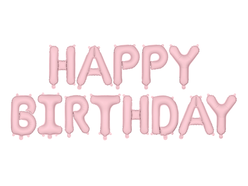 Foil Balloon Happy Birthday 340x35cm Pink