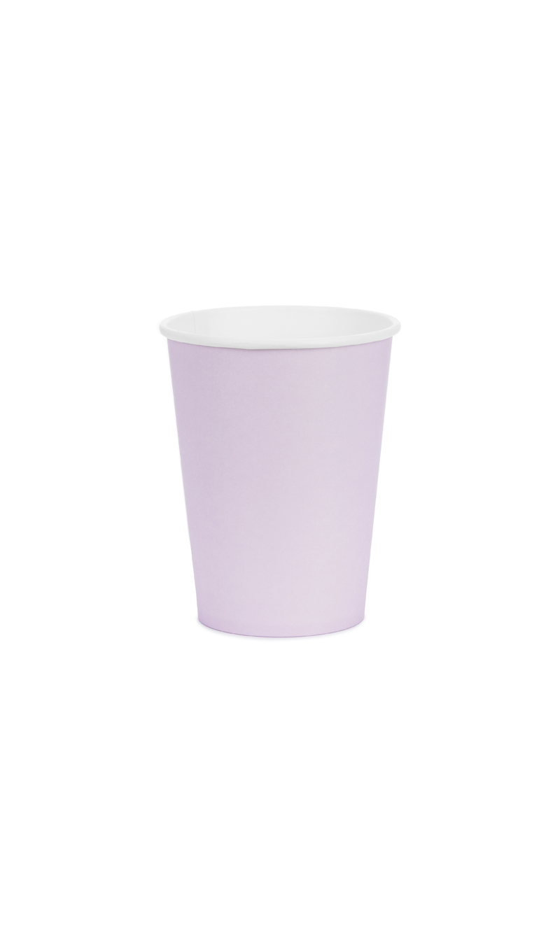 Paper Cups Lavender 250ml - 6pk