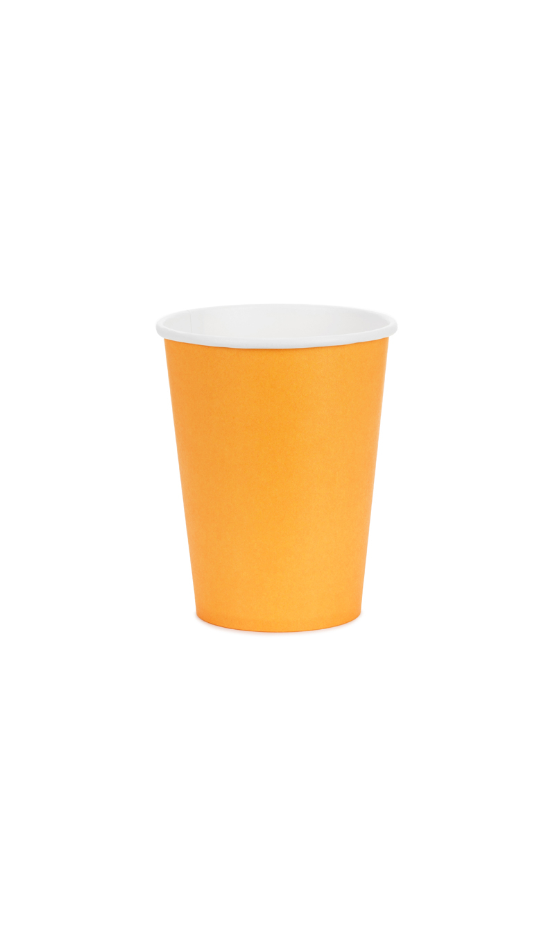 Paper Cups Light Orange 250ml - 6pk