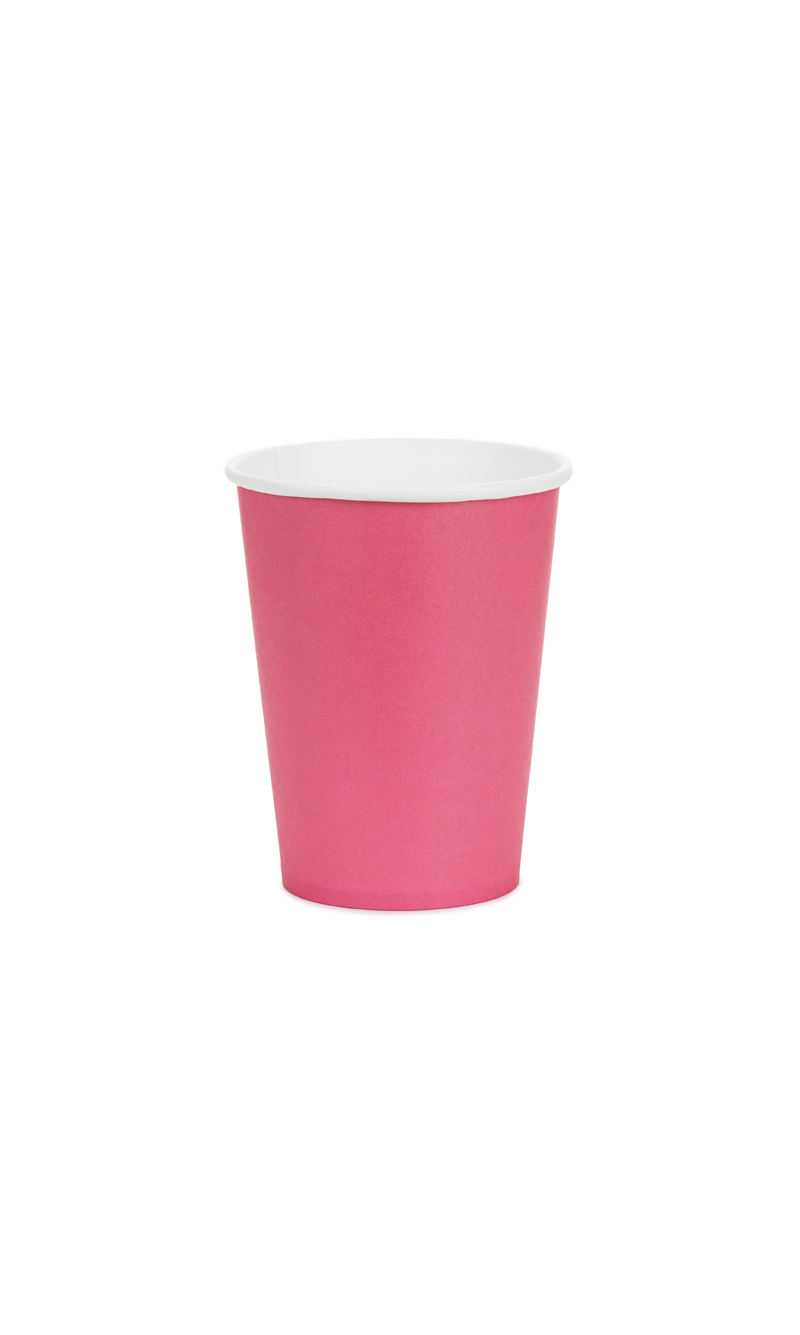 Paper Cups Dark Pink 250ml - 6pk