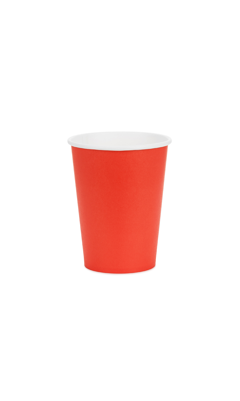 Paper Cups Red 250ml - 6pk