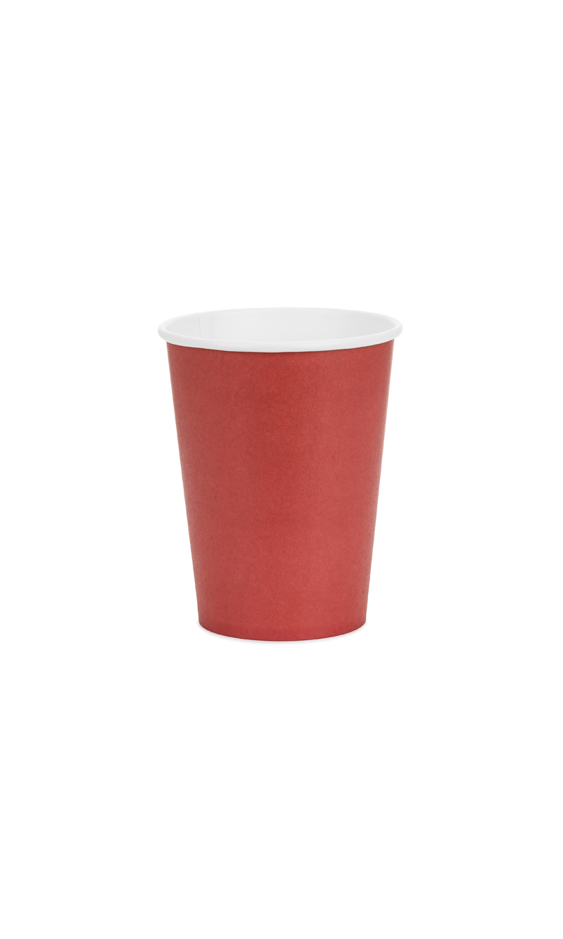 Paper Cups Dark Red 250ml - 6pk