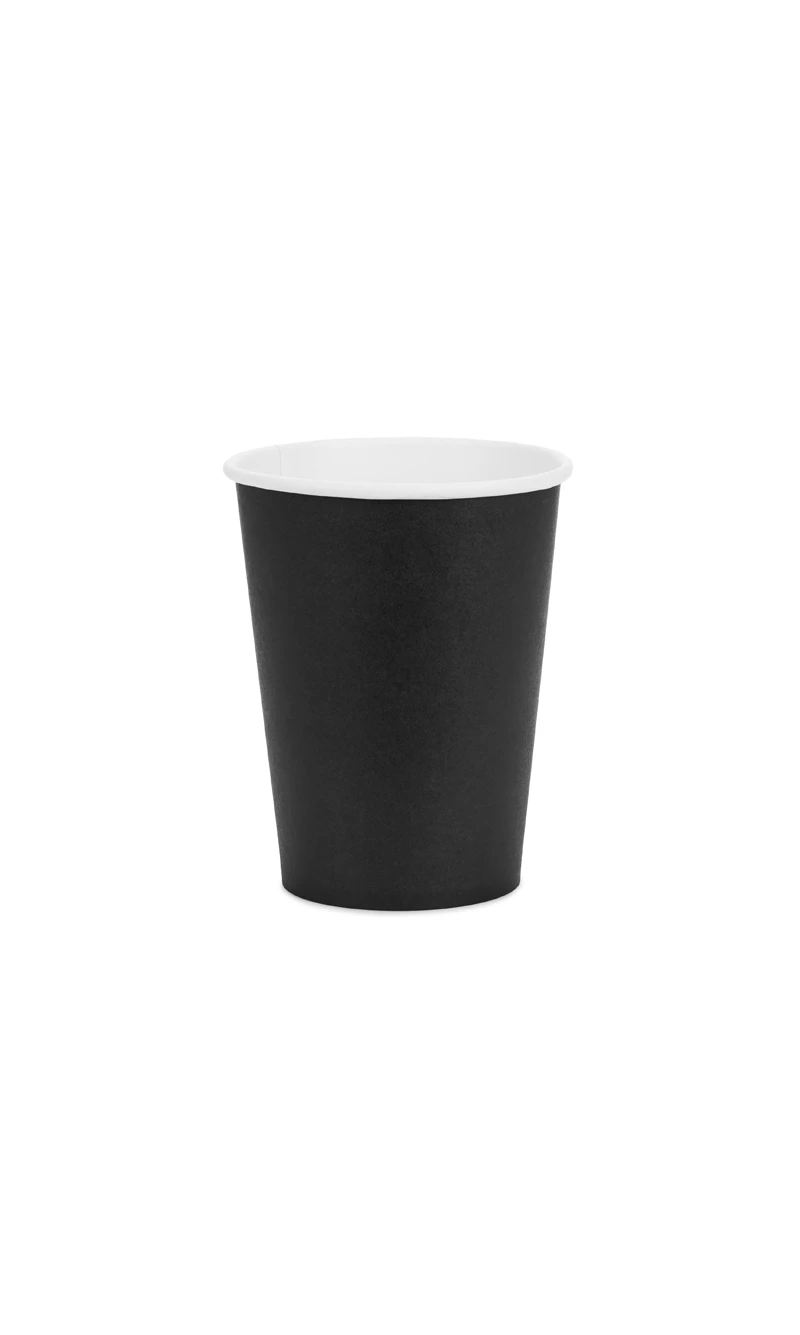 Paper Cups Black 250ml - 6pk