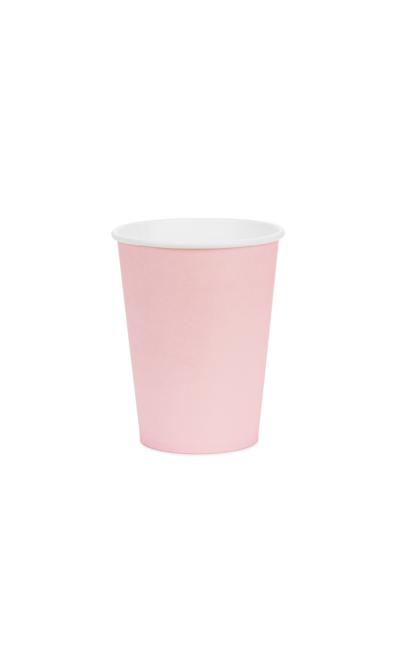 Paper Cups Light Pink 250ml - 6pk