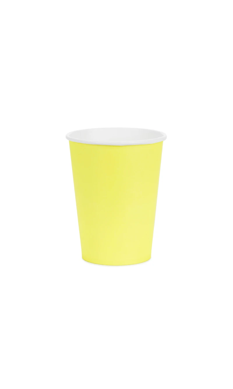 Paper Cups Yellow 250ml - 6pk