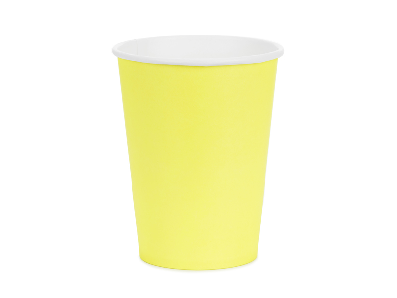 Paper Cups Yellow 250ml - 6pk
