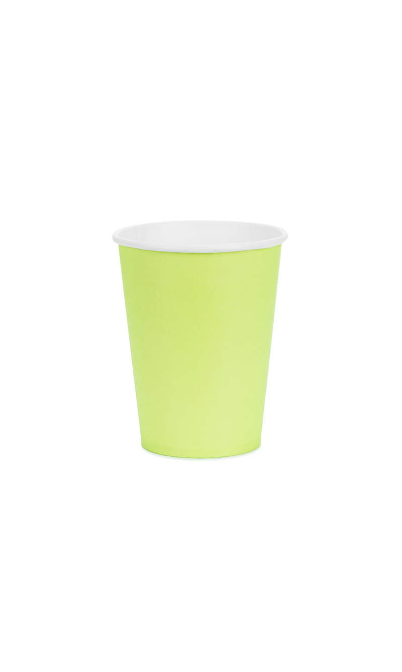 Paper Cups Light Green 250ml - 6pk