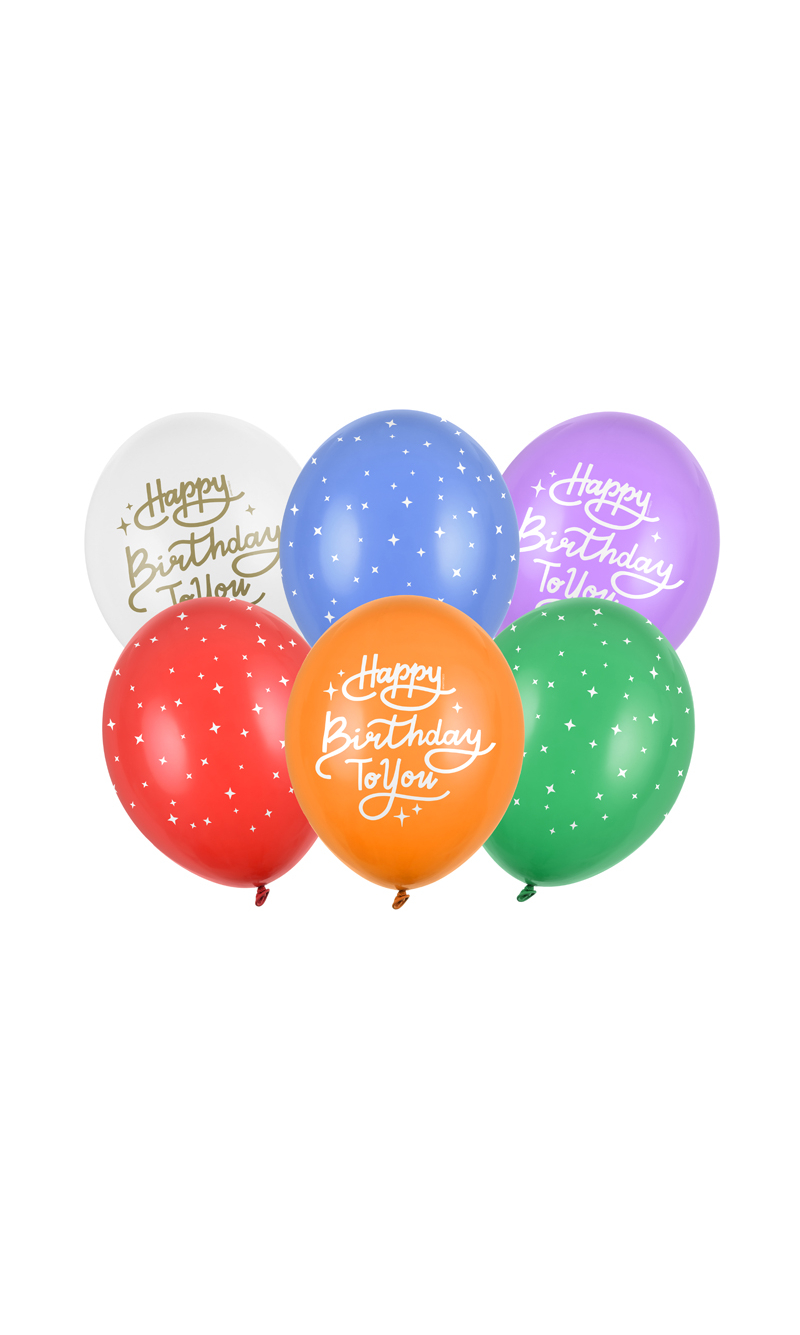 Balloons 30cm Happy Birthday To You Mix - 6pk