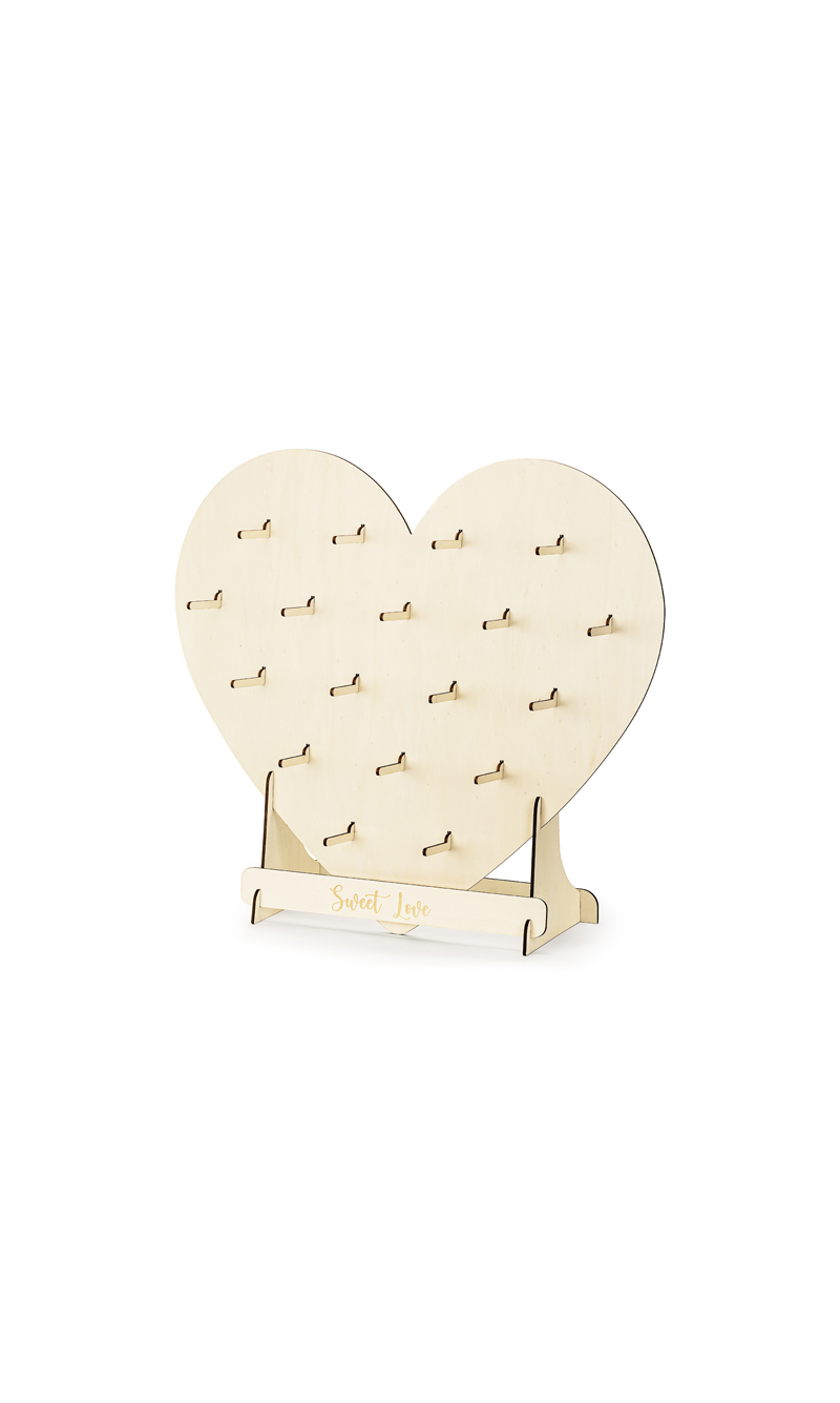 Donut Wall Heart Natural Wood 65x59cm