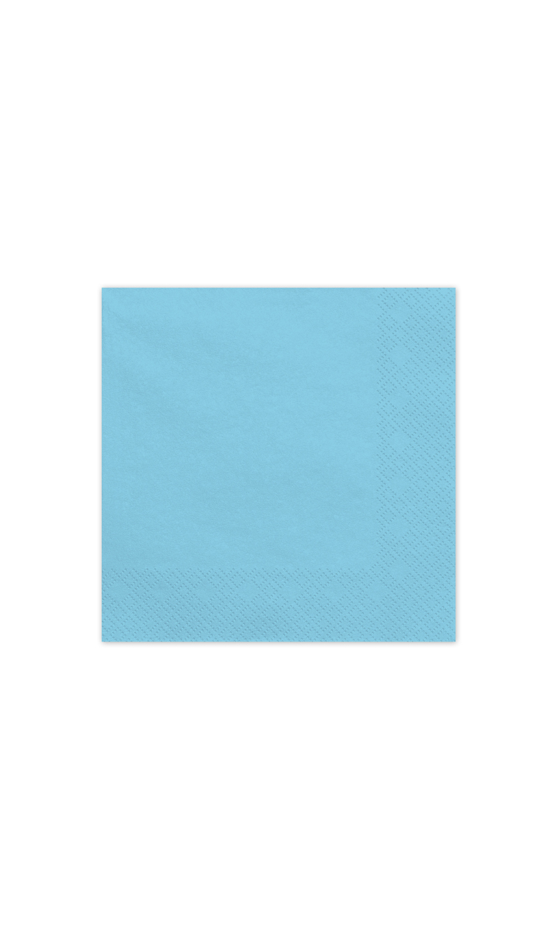 Paper Napkins Light Blue 33x33cm - 20pk