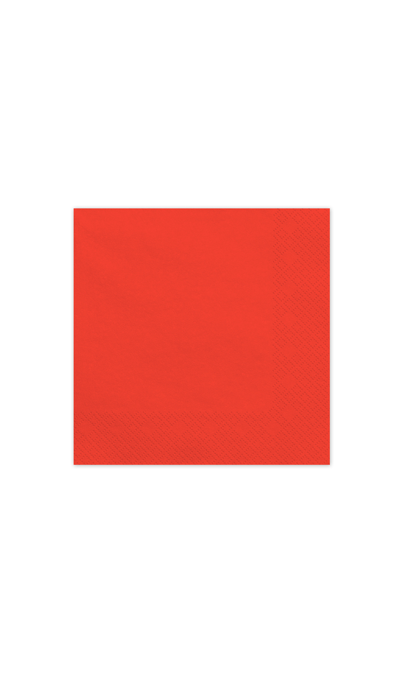 Paper Napkins Red 33x33cm - 20pk