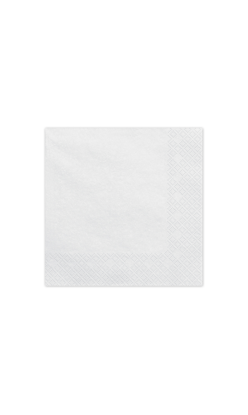 Paper Napkins White 33x33cm - 20pk