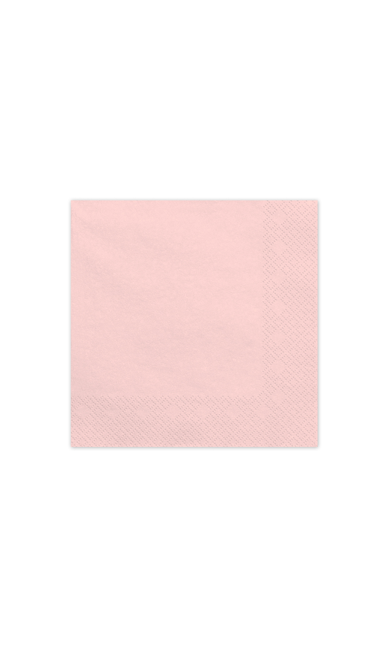 Paper Napkins Light Pink 33x33cm - 20pk