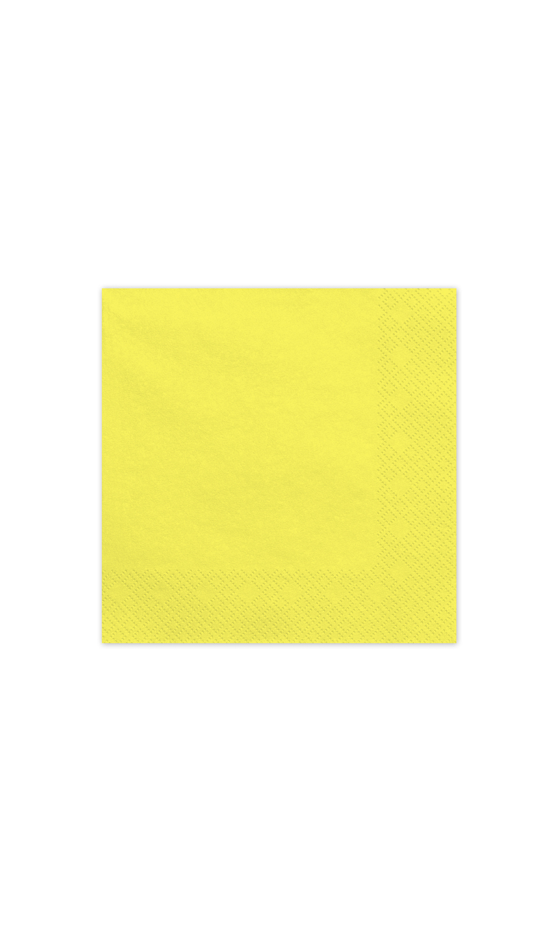 Paper Napkins Yellow 33x33cm - 20pk