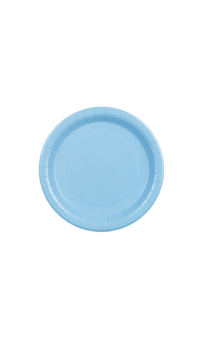 Paper Plates Light Blue 23cm - 6pk