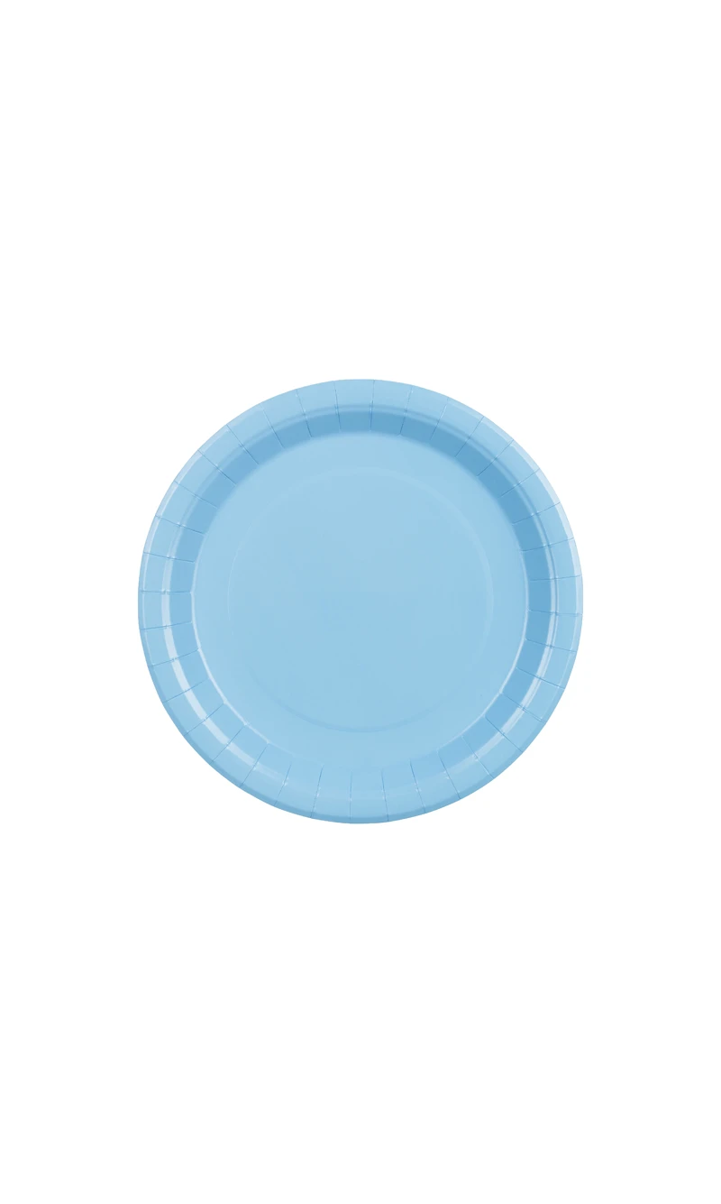 Paper Plates Light Blue 23cm - 6pk