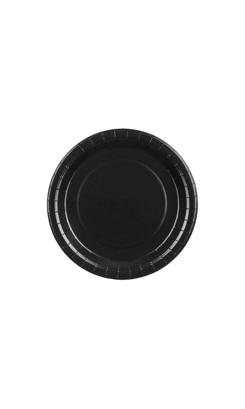 Paper Plates Black 23cm - 6pk