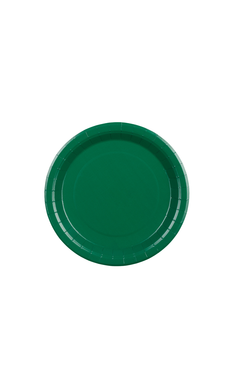 Paper Plates Dark Green 23cm - 6pk