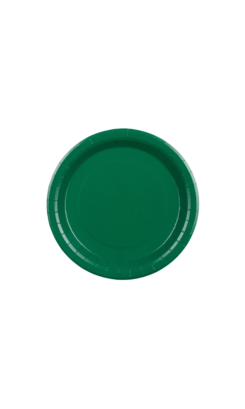 Paper Plates Dark Green 23cm - 6pk