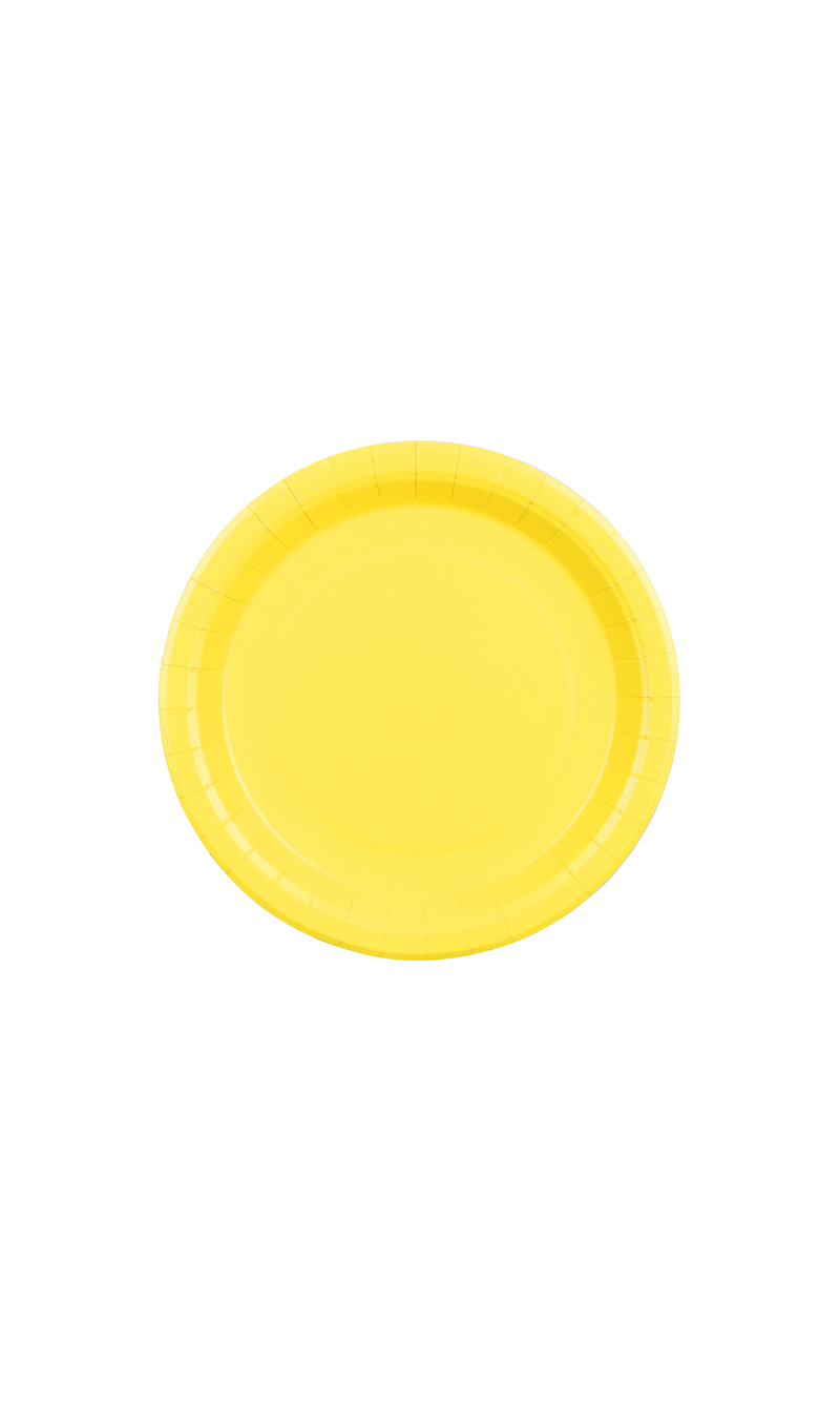Paper Plates Yellow 23cm - 6pk
