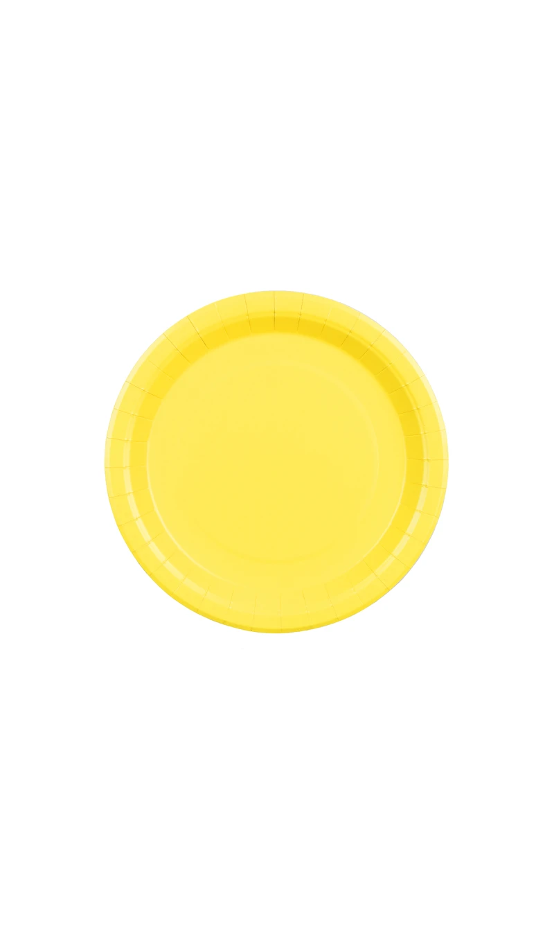 Paper Plates Yellow 23cm - 6pk