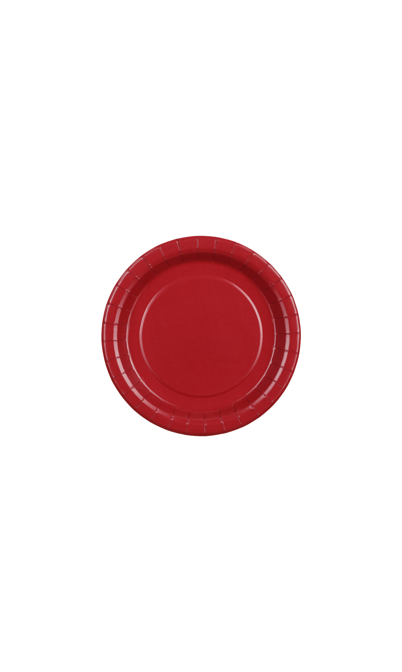 Paper Plates Dark Red 18cm - 6pk