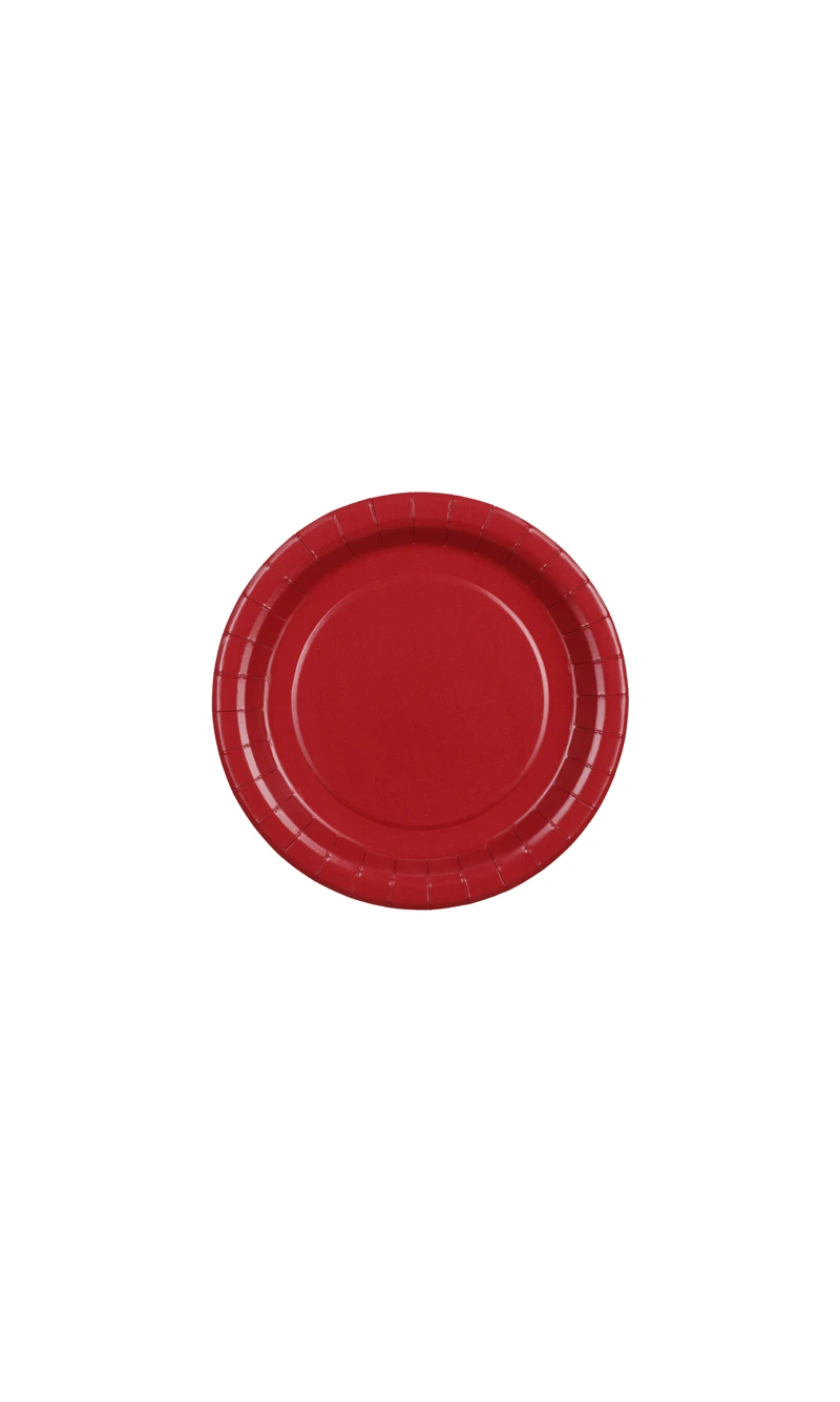 Paper Plates Dark Red 18cm - 6pk