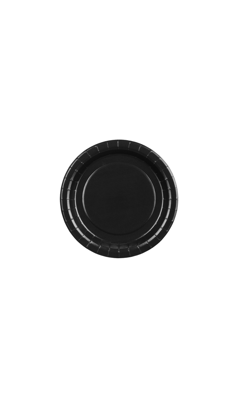 Paper Plates Black 18cm - 6pk