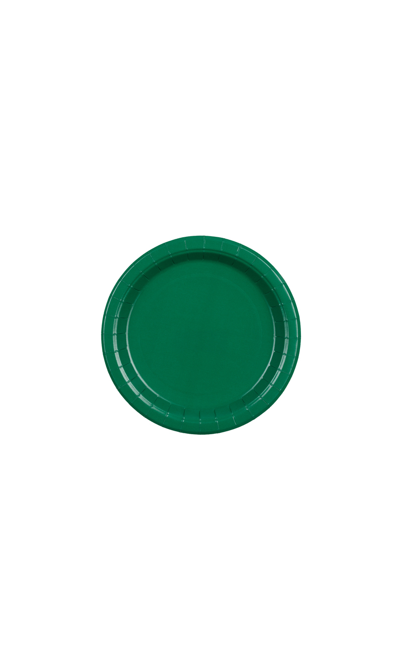 Paper Plates Dark Green 18cm - 6pk