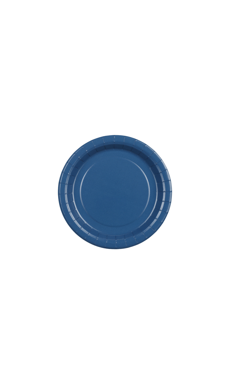 Paper Plates Dark Blue 18cm - 6pk