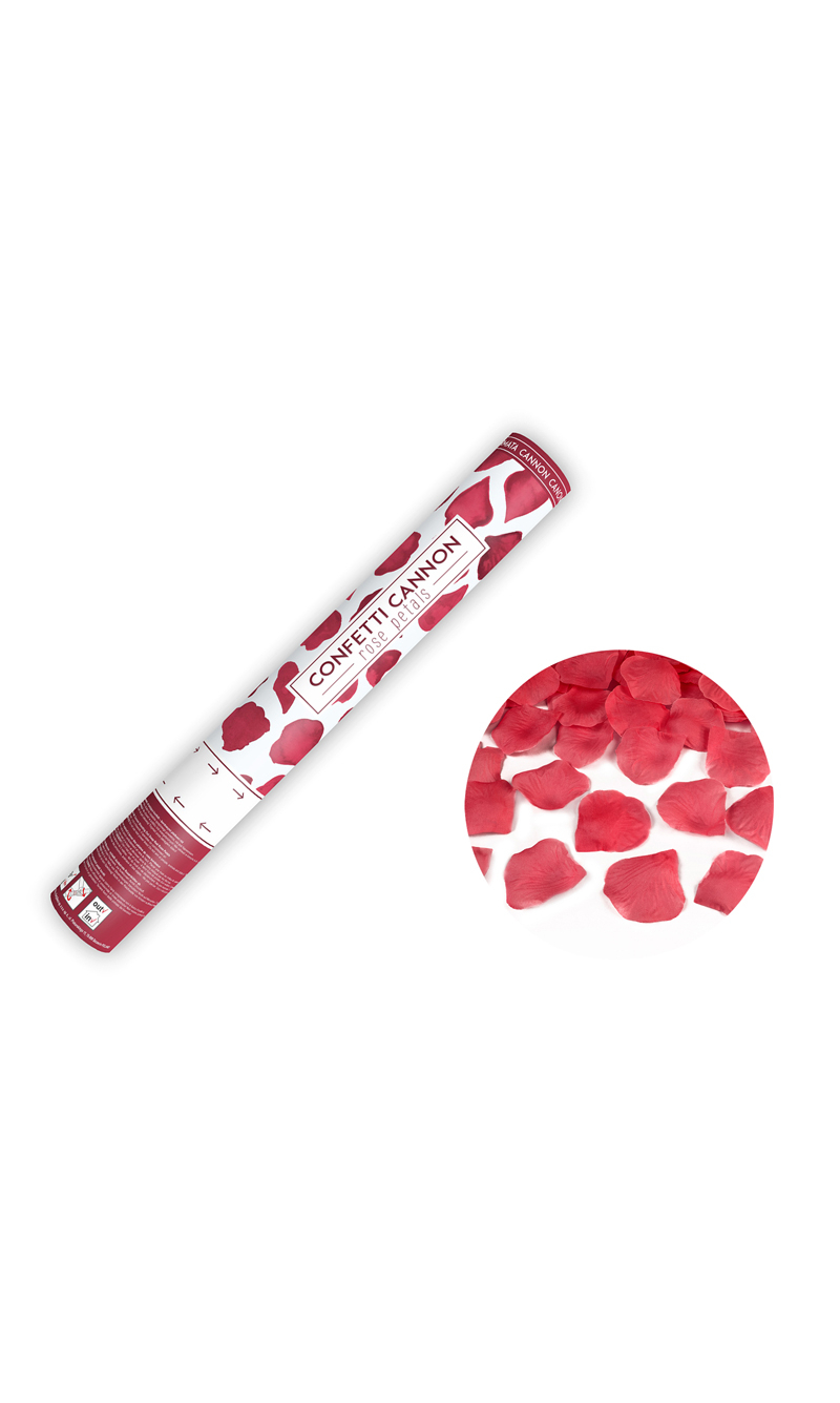 Confetti Cannon With Rose Petals Deep Red 40cm