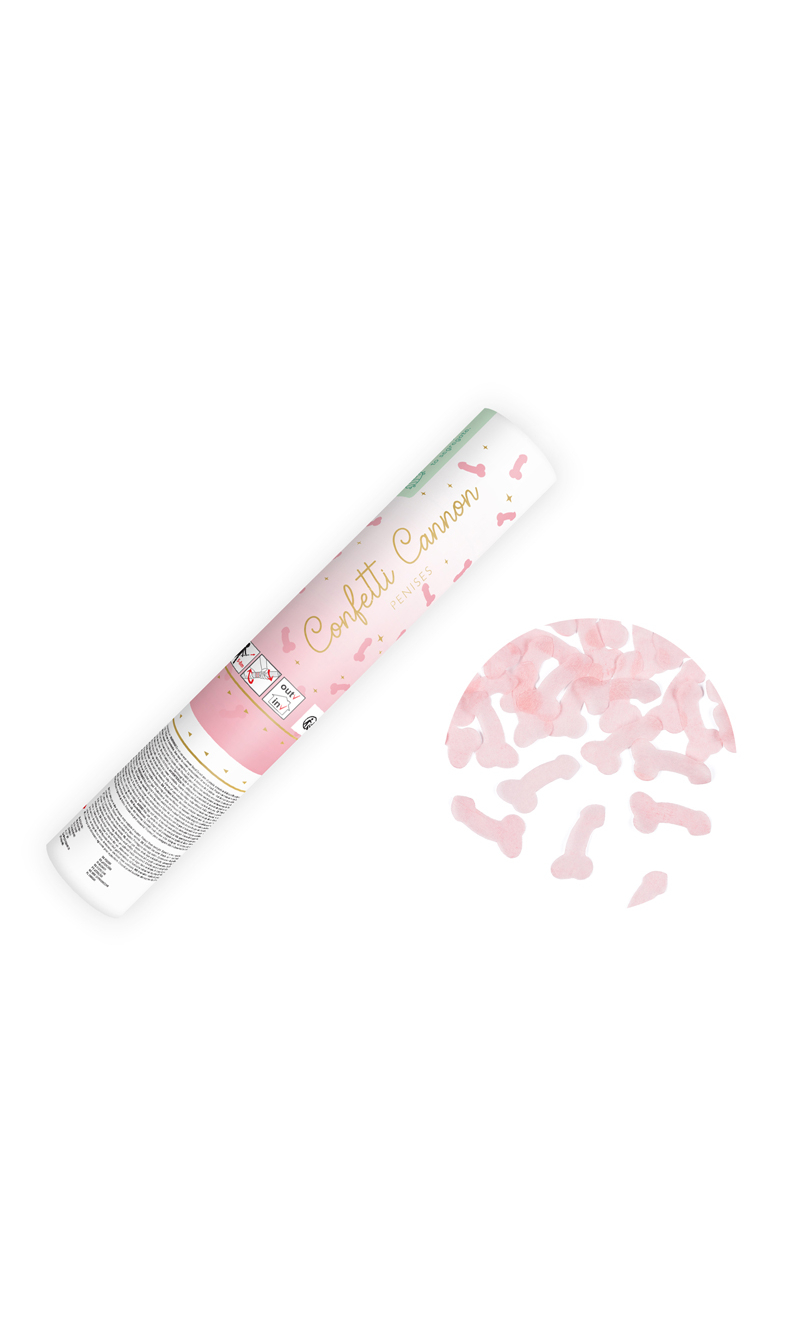 Confetti Cannon With Confetti Penises Light Pink 20cm (Tissue Paper)