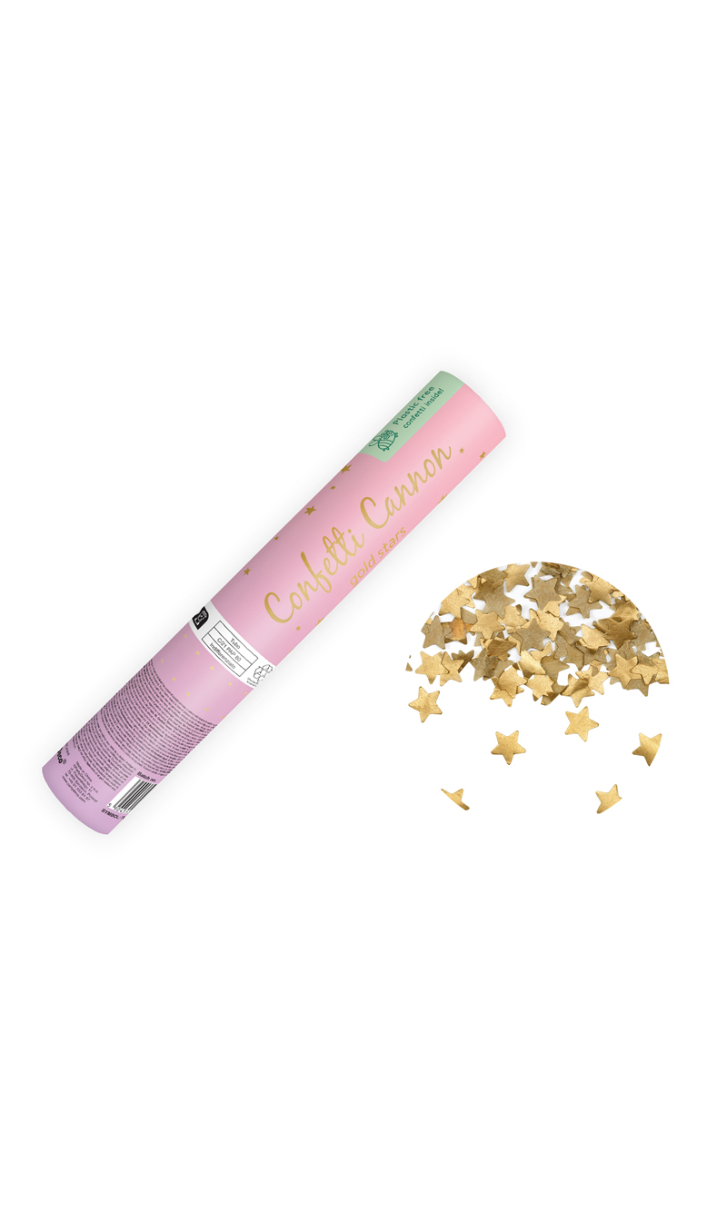 Confetti Cannon Golden Stars 20cm (Tissue Paper)