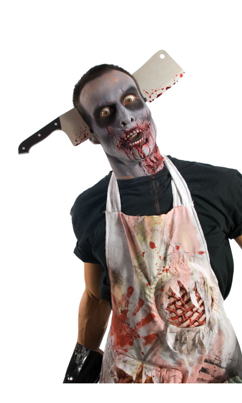 Halloween Headband With Zombie Butcher Knife
