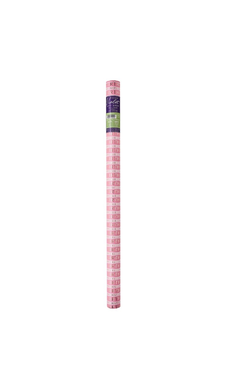 Birthday Gift Wrap Roll Pink - 2M