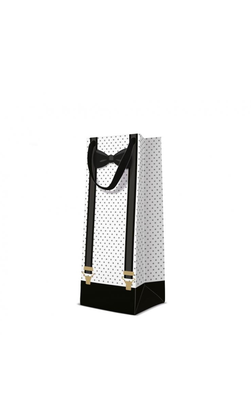 Paw Wine Gift Bag Elegant Man 12x37x10cm