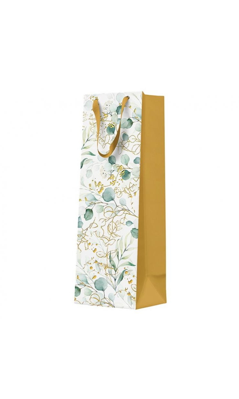 Paw Gift Bag Wine Eucaliptus Leaves 12x37x10cm
