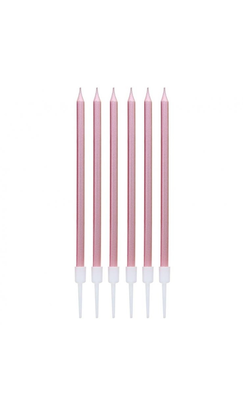 B&C Candles Metallic Rose Gold 11cm 6pcs