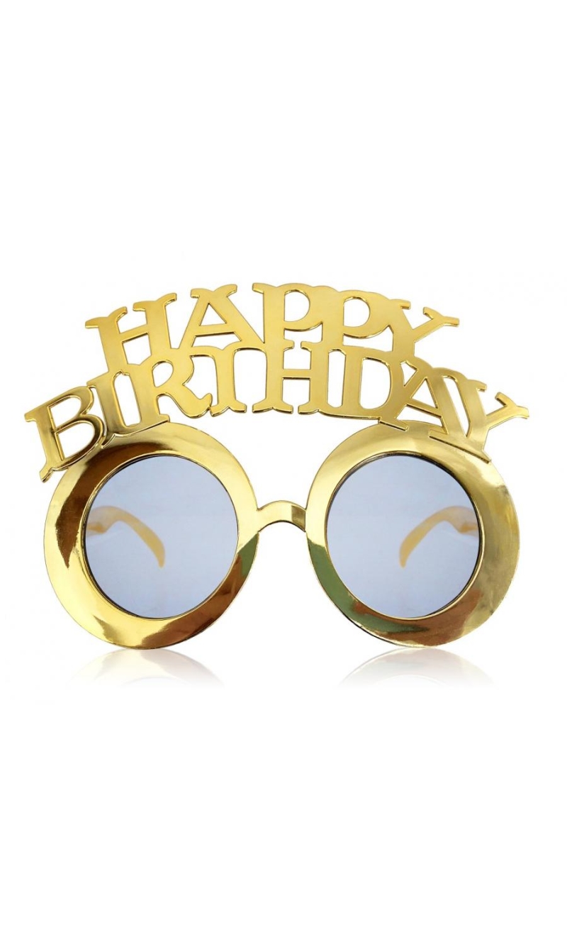 Happy Birthday Glasses Gold
