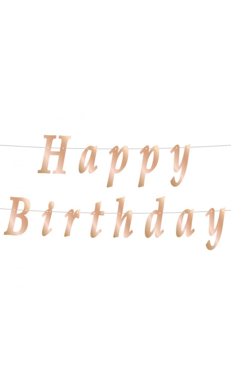 Garland Happy Birthday DIY Metallic Rose Gold 11x200cm