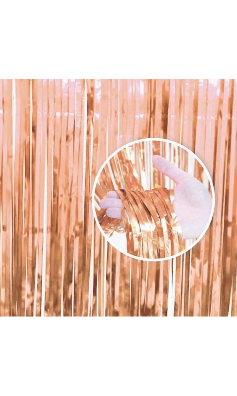 Fringe Door Curtain Rose-Gold 90x240cm
