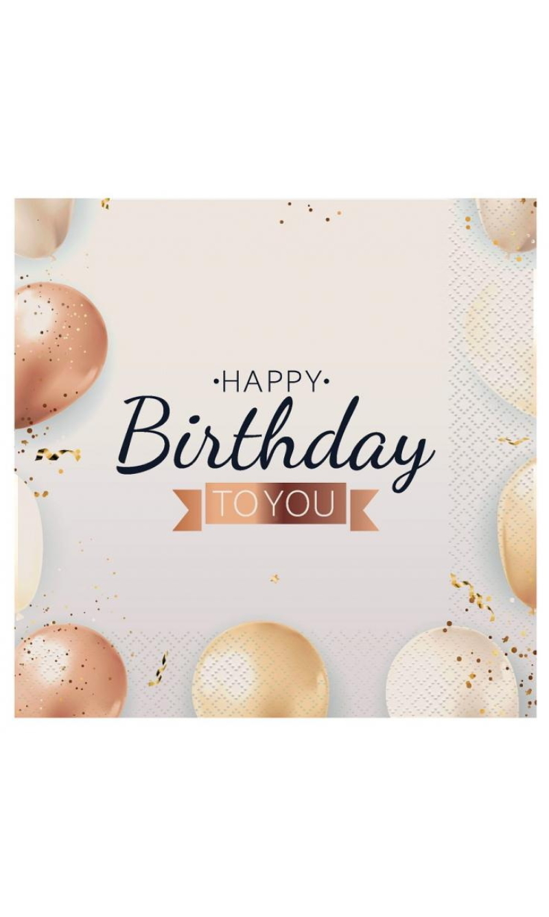 Paper Napkins Happy Birthday 33x33cm 20pcs.