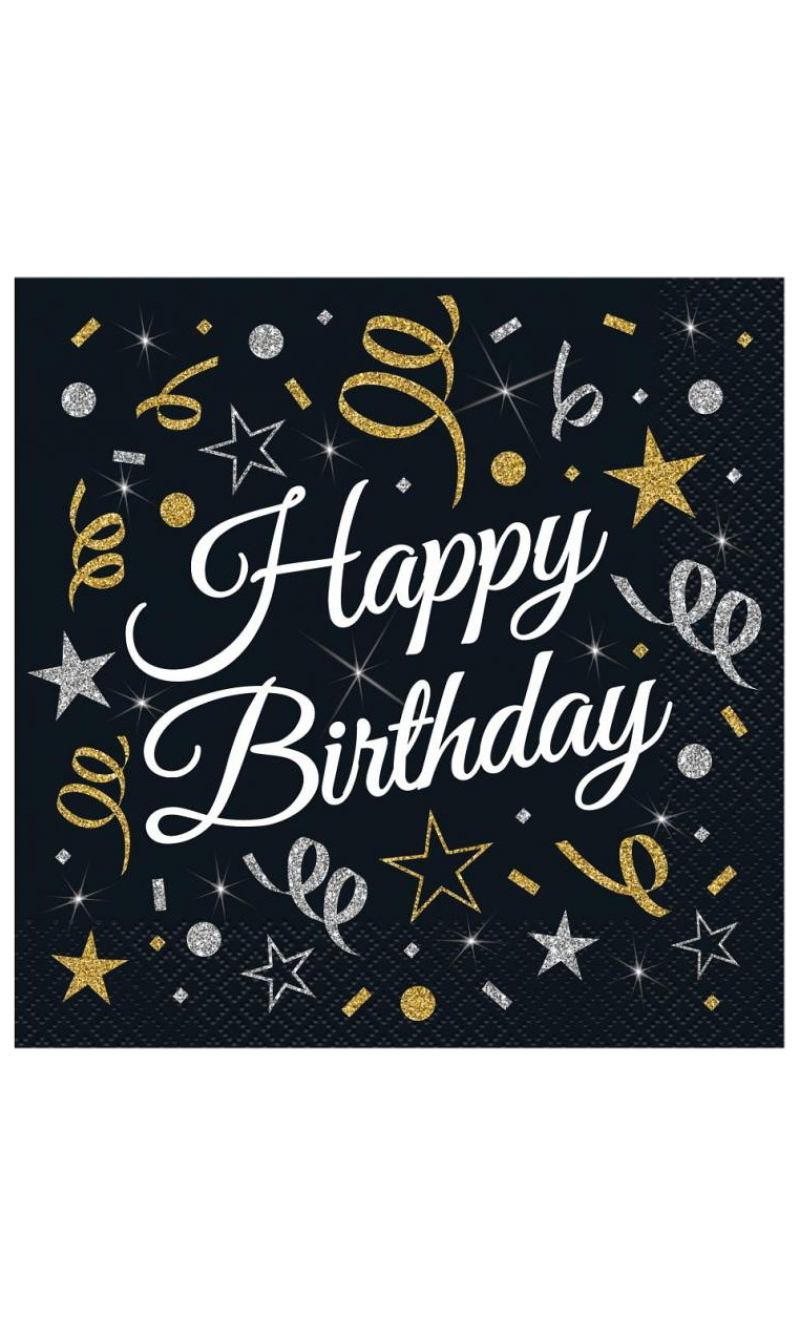 Paper Napkins B&C Happy Birthday 33x33cm 20pcs.