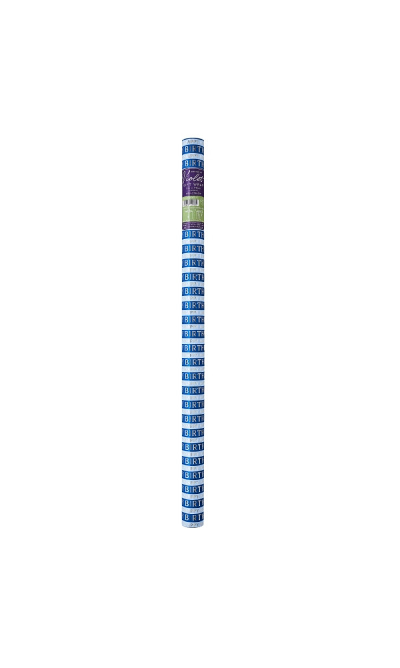 Birthday Gift Wrap Roll Blue - 2M