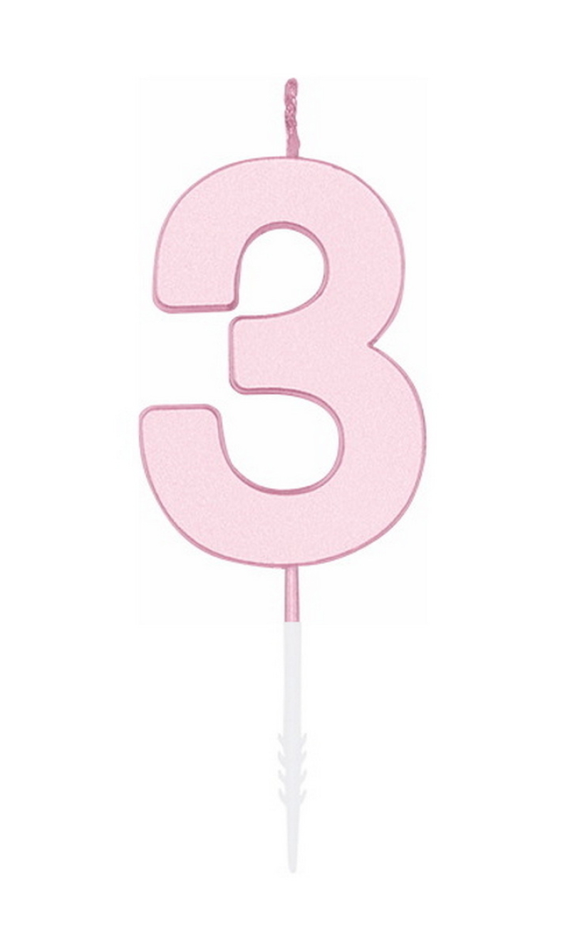 Cake Candle 4.5cm Pastel Pink No. 3